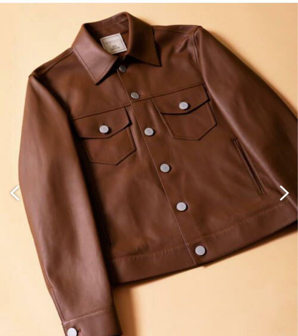 極美品TOMORROWLAND DENIM レザージャケットブラウン　48 L