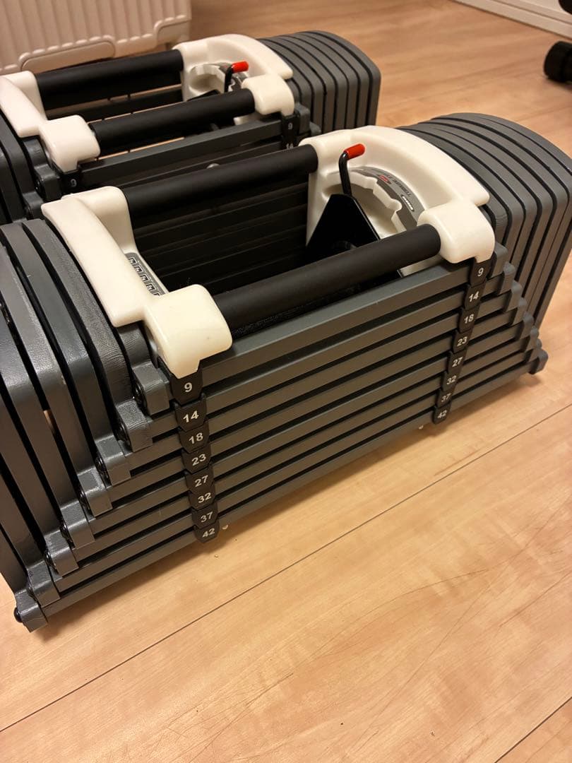 【42kg×2】ブロック式可変ダンベル＋インクラインベンチ＋マット 3点セット