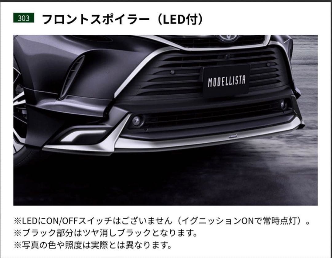 80 ハリアー　モデリスタ　LED (メッキ部品は付属しません)