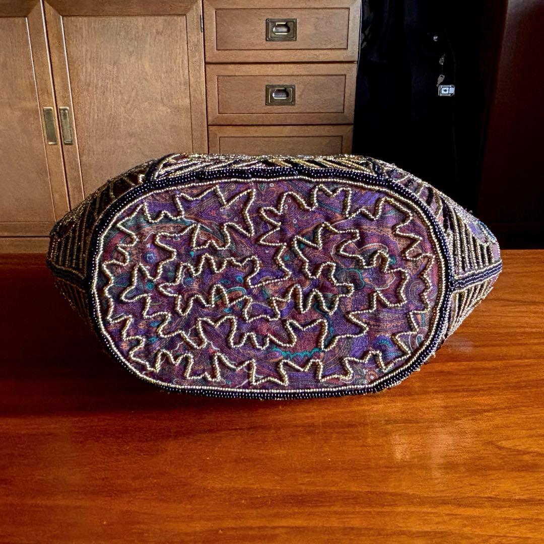 和装【 刺繍 ビーズバッグ 】がま口