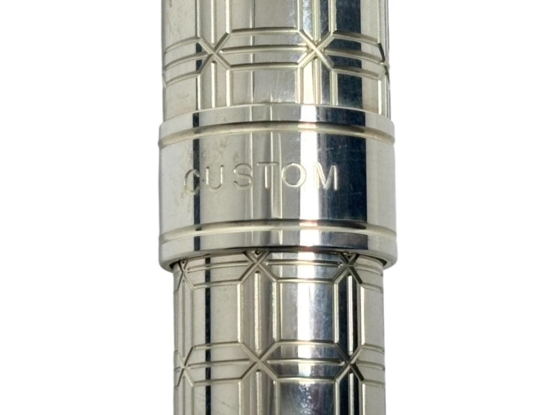 パイロット PILOT カスタム CUSTOM 切子 ボールペン 格子 シルバー