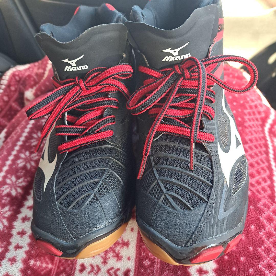Mizuno バレーボールシューズ ブラック/レッド 25.5