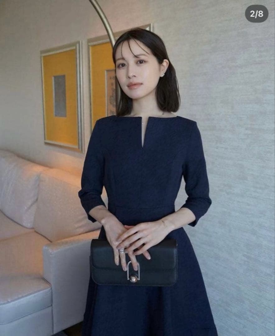 あ*ね様 L’aubeblanc Keyneck Jacquard Dress