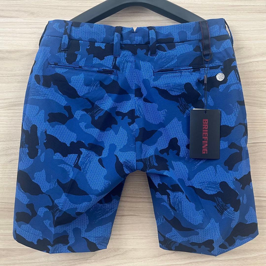 新品★27,500円 メンズS BRIEFING カモフラショートパンツ 青黒