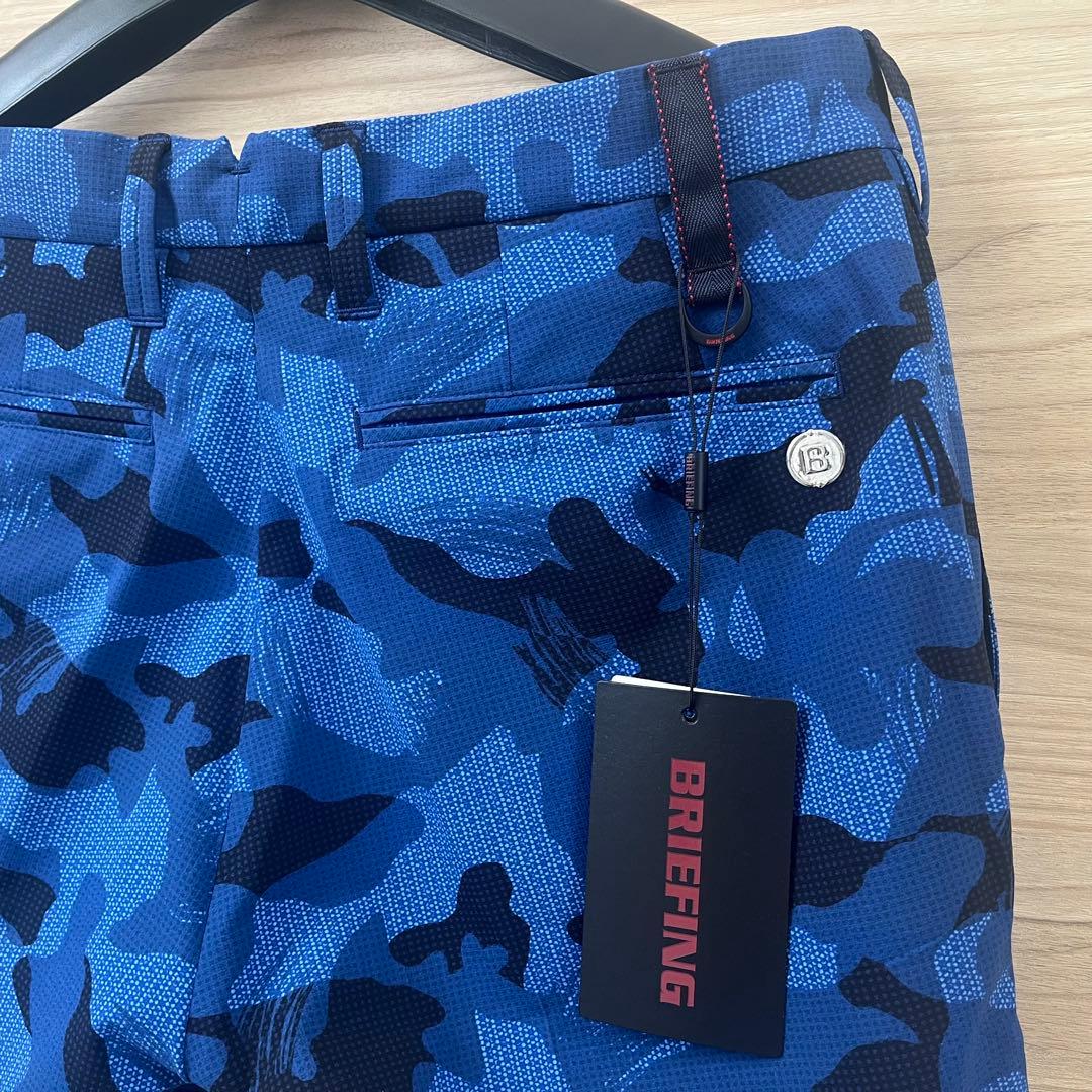 新品★27,500円 メンズS BRIEFING カモフラショートパンツ 青黒