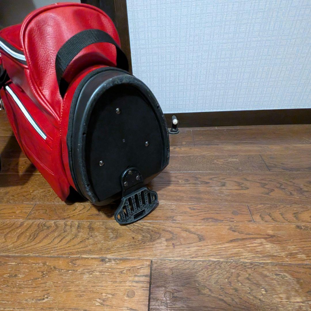 【極美品/お洒落】ゴルフバッグ スタンド式　キャディーバッグ　AXEL レザー