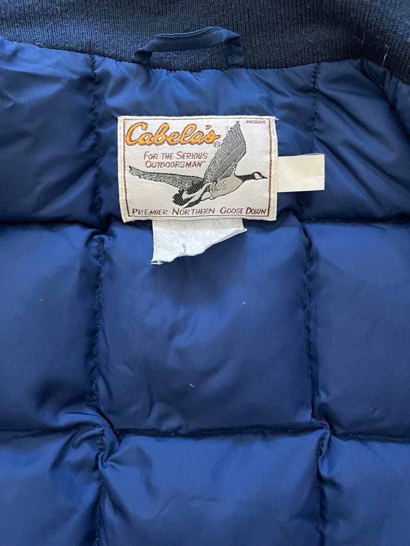 【80-90s】Cabela's カベラス キルティングダウンベスト ネイビー紺