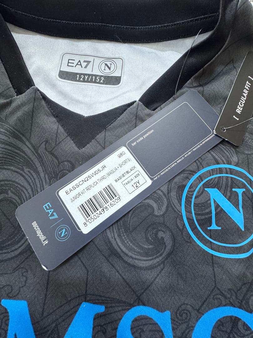 新品タグ付　SSC Napoli EA7 ジ ユニアユニフォーム 12Y ナポリ