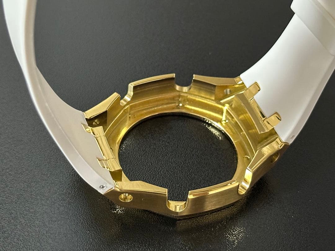 G-SHOCK カスタム ベゼル GA2100 ラバーベルト ホワイトゴールド