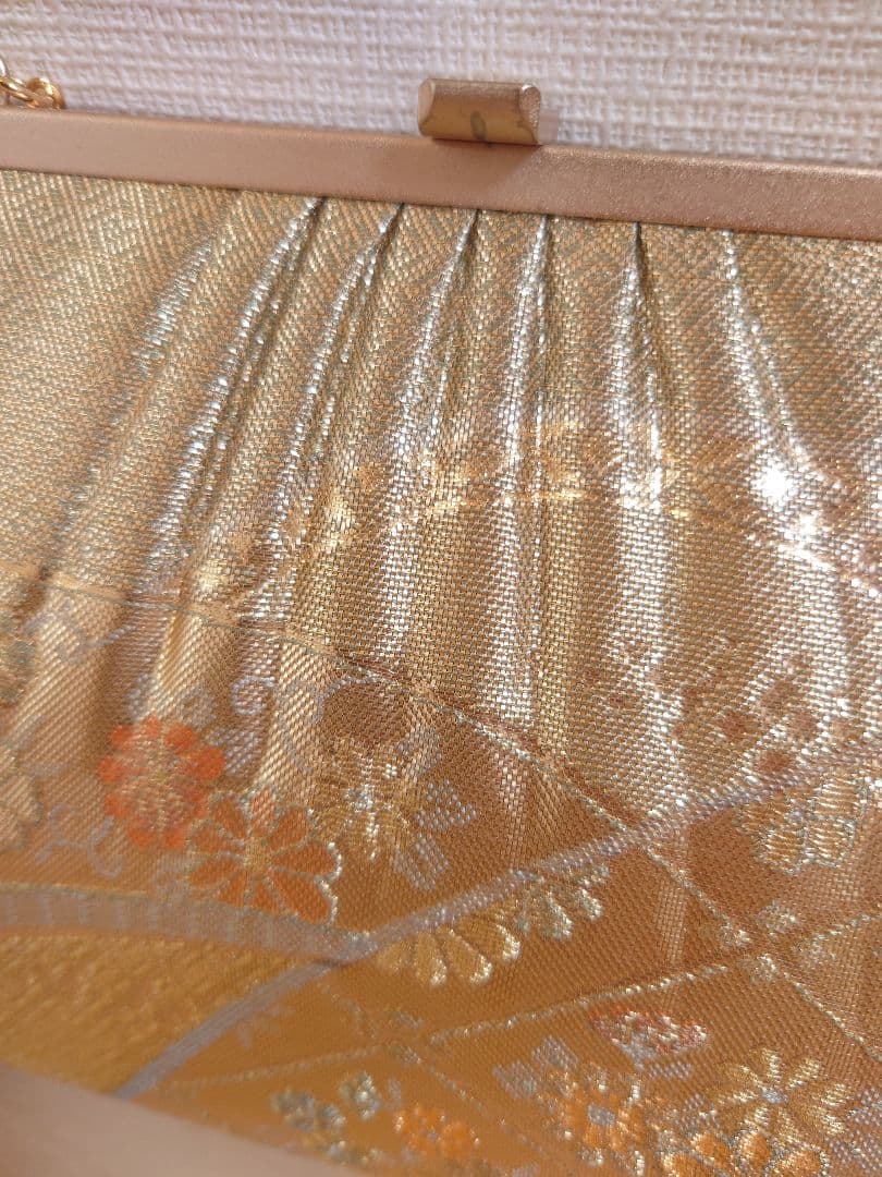 美品☆和装 草履バッグセット 着物 ゴールド 木箱