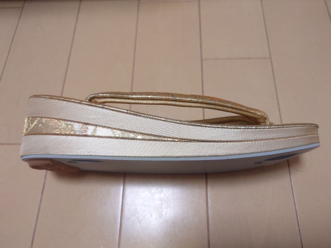 美品☆和装 草履バッグセット 着物 ゴールド 木箱