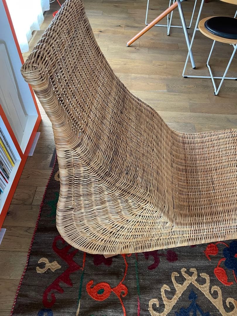 ラタン　リラックスチェア　オールドイケア　IKEA ラタン家具　ビンテージ家具