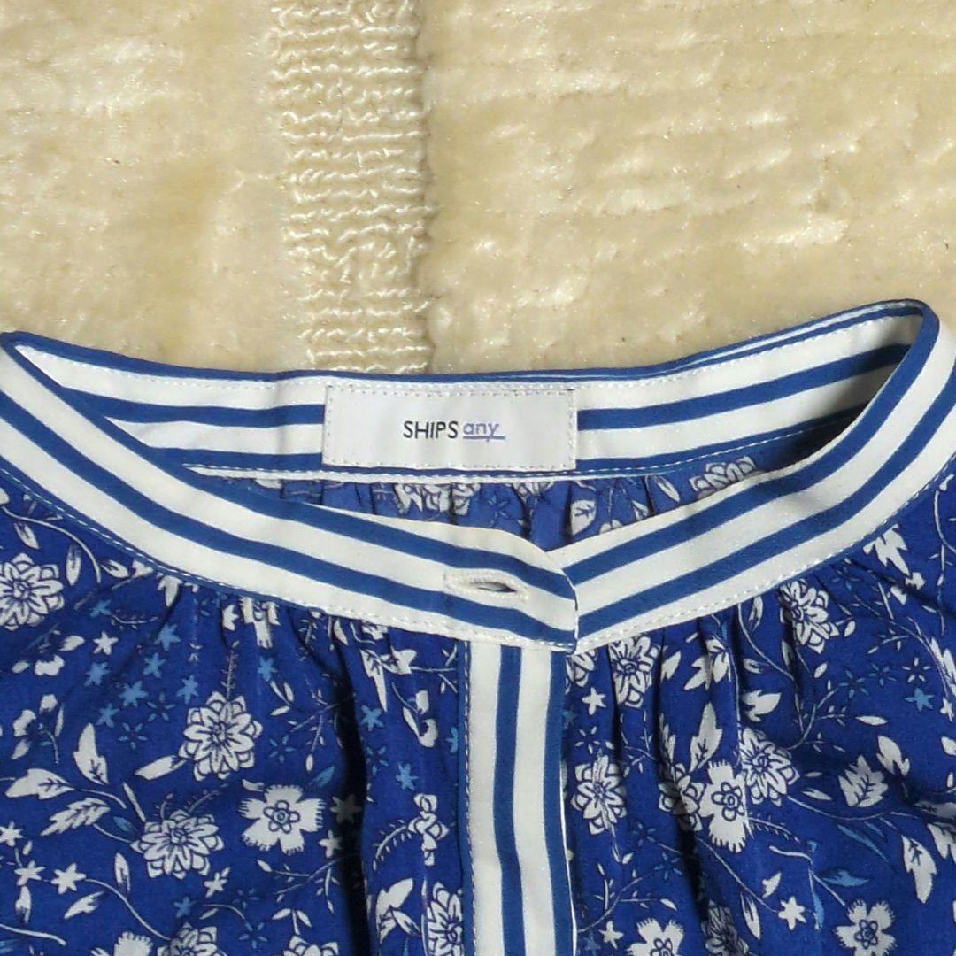 シップス エニィ :フラワー ストライプ ミックス フレア シャツ ワンピース