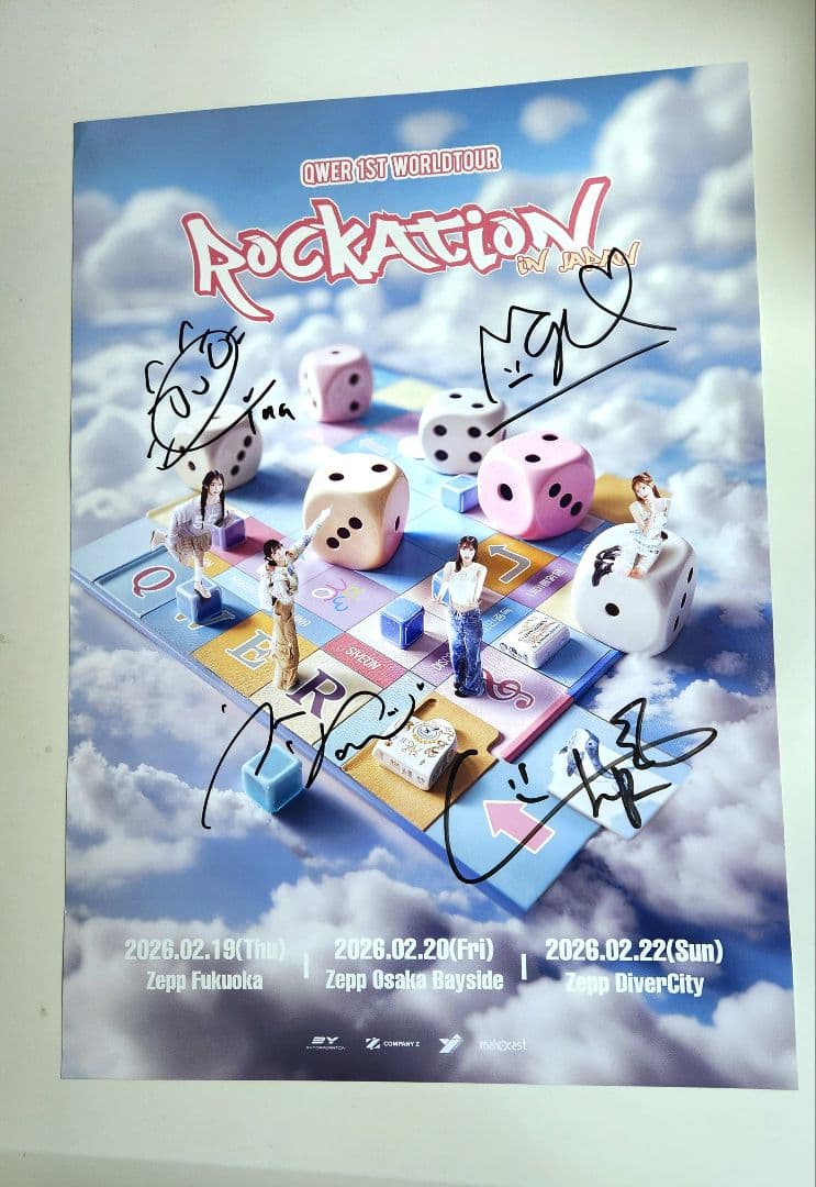 QWER ROCKATION in JAPANサイン入りポスター &スローガン