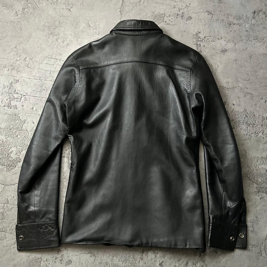 美品 FLEUR-DE-LYS 本革 ラムレザー シャツ ジャケット