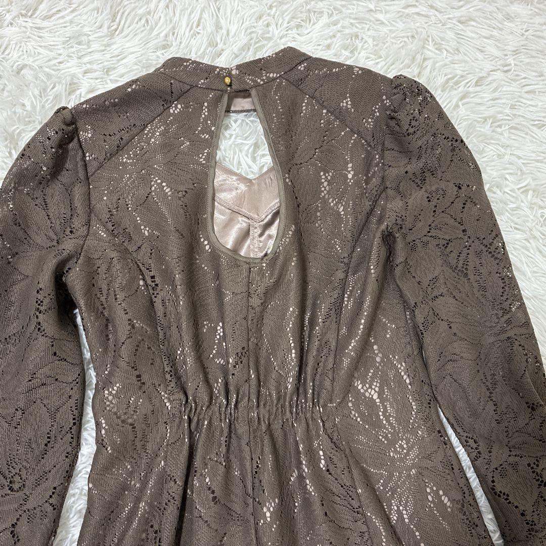 新品 ANDRESD back open teardrop dress モカ