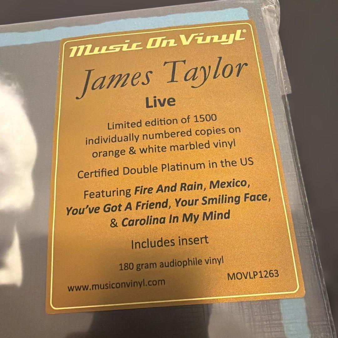 美品レコード！James Taylor / Live 生産限定盤