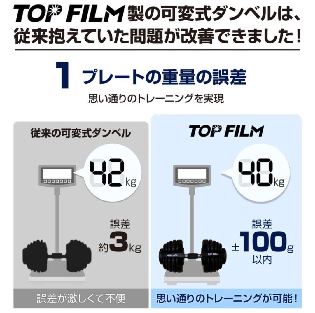 TOP FILM ダンベル 40kg 可変式