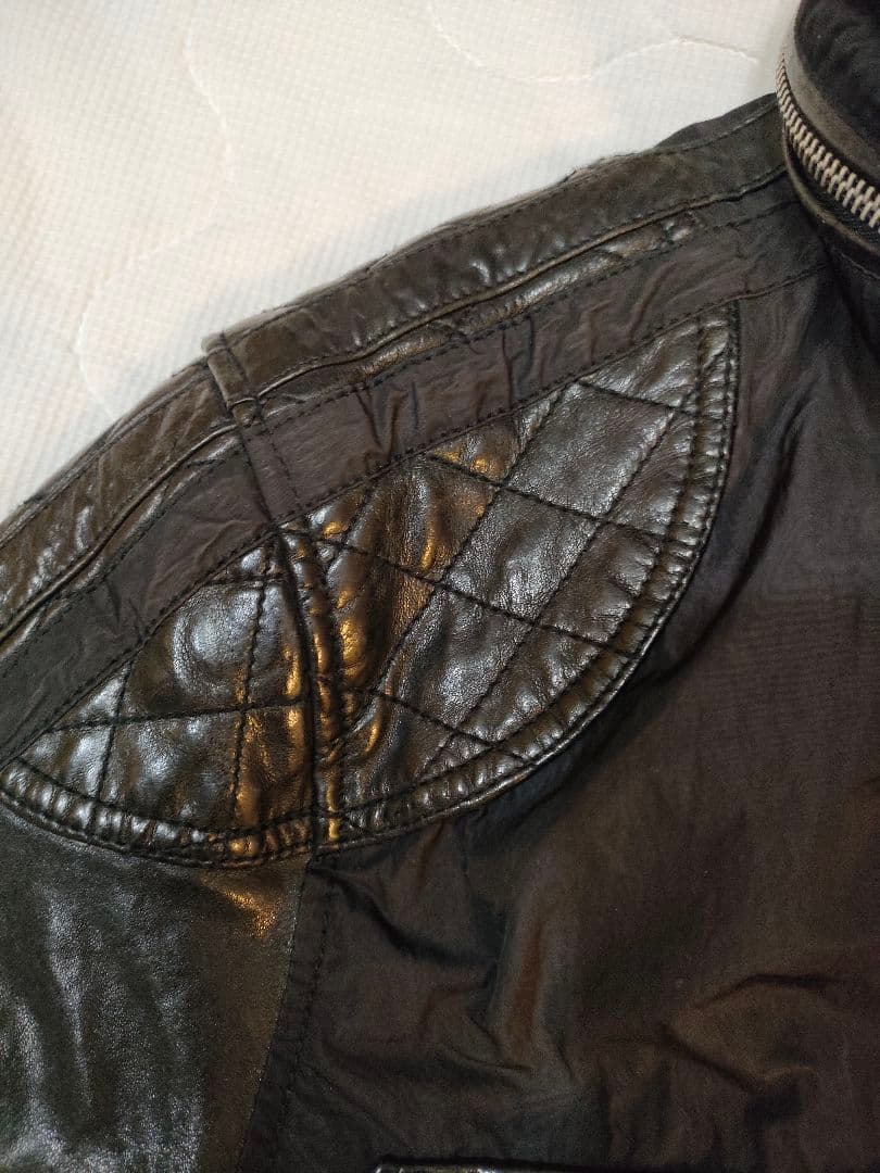 DIESEL ディーゼル ライダースジャケット レザー 切替 羊革 ブルゾン