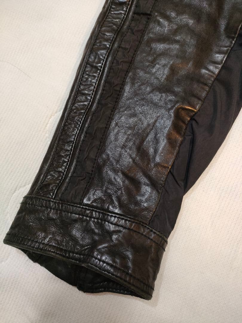 DIESEL ディーゼル ライダースジャケット レザー 切替 羊革 ブルゾン