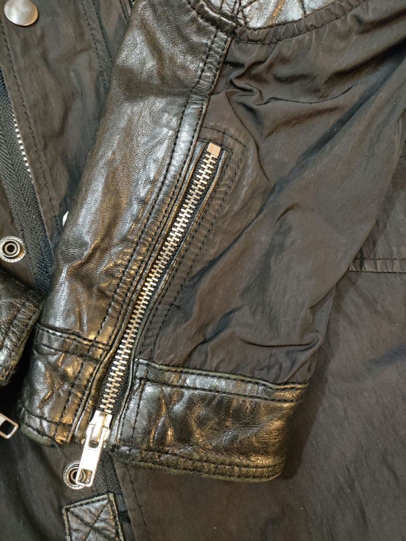 DIESEL ディーゼル ライダースジャケット レザー 切替 羊革 ブルゾン