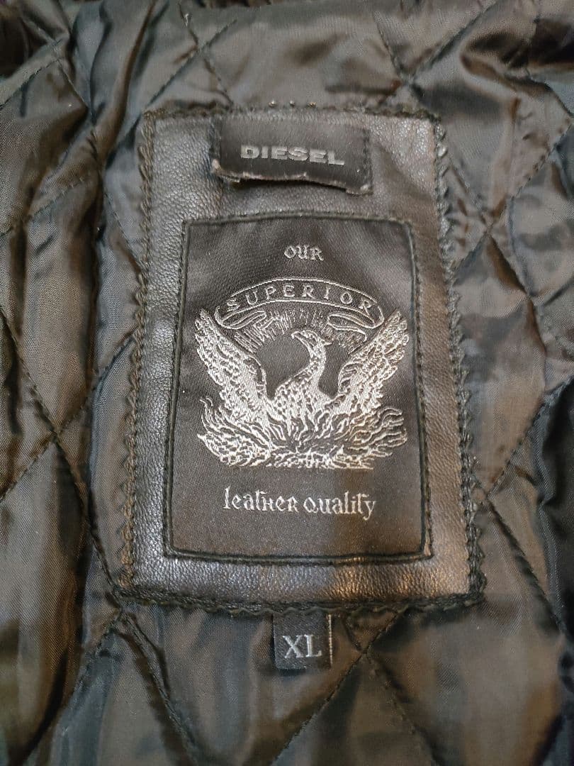 DIESEL ディーゼル ライダースジャケット レザー 切替 羊革 ブルゾン