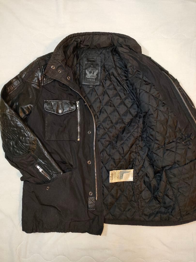 DIESEL ディーゼル ライダースジャケット レザー 切替 羊革 ブルゾン