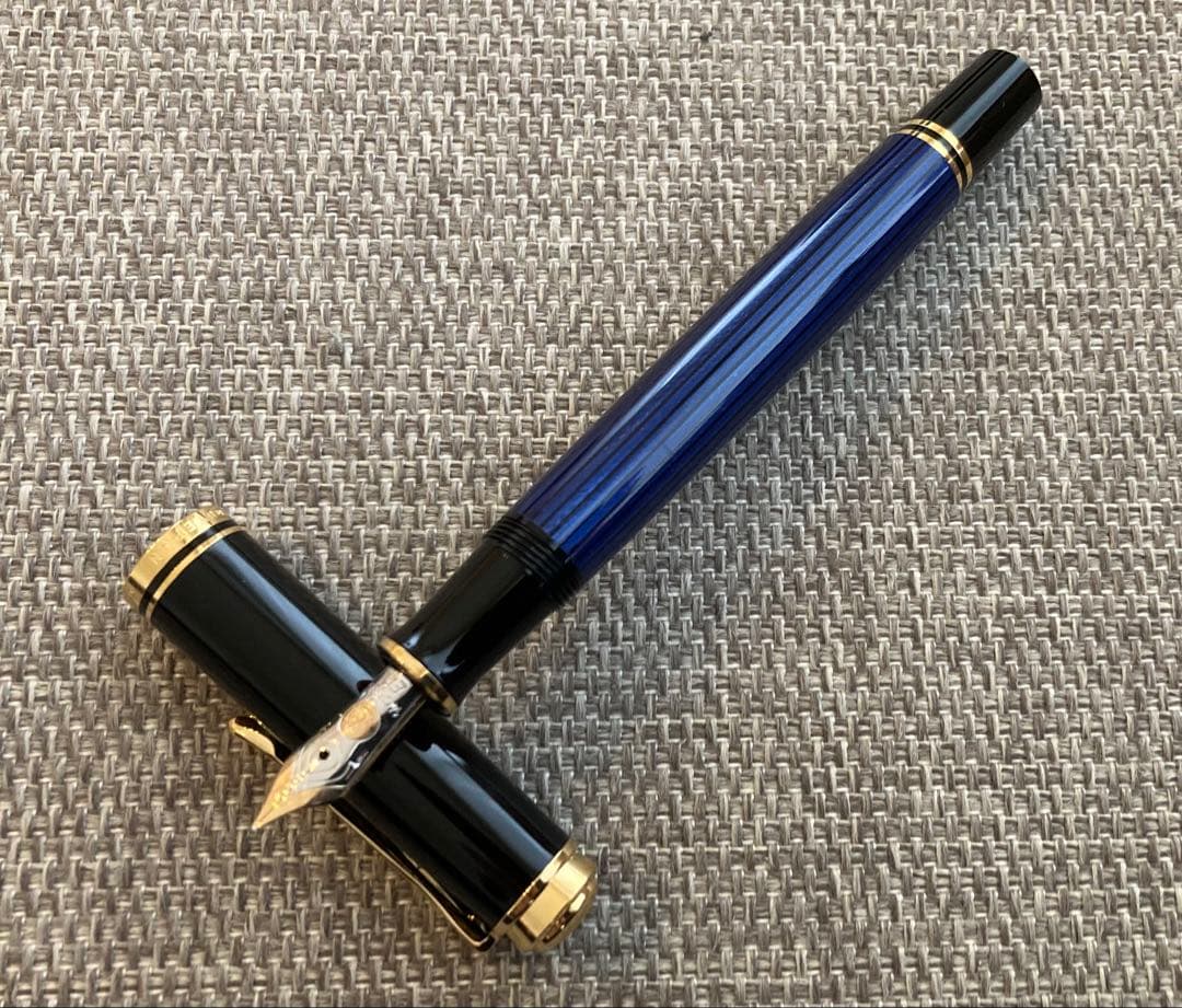 PELIKAN 万年筆 Souveranブルーストライプ ペン先14C-585