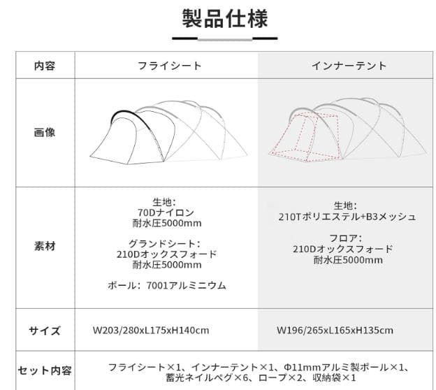 K-⑮【訳ありUSED】G-tent-M 専用 拡張テント 2-3人用 カーキ