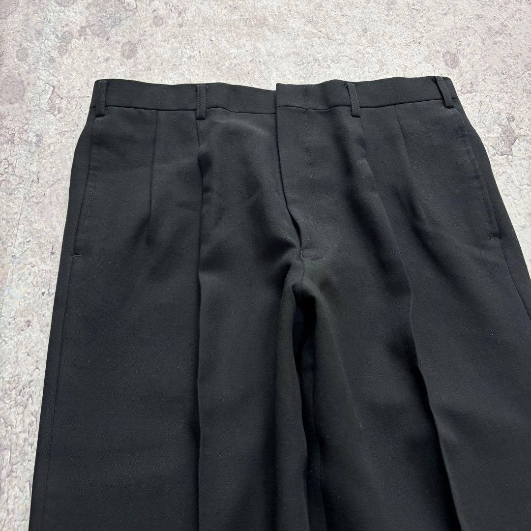 スーツ 90s 00s 2tuck summer wool slacks BLK