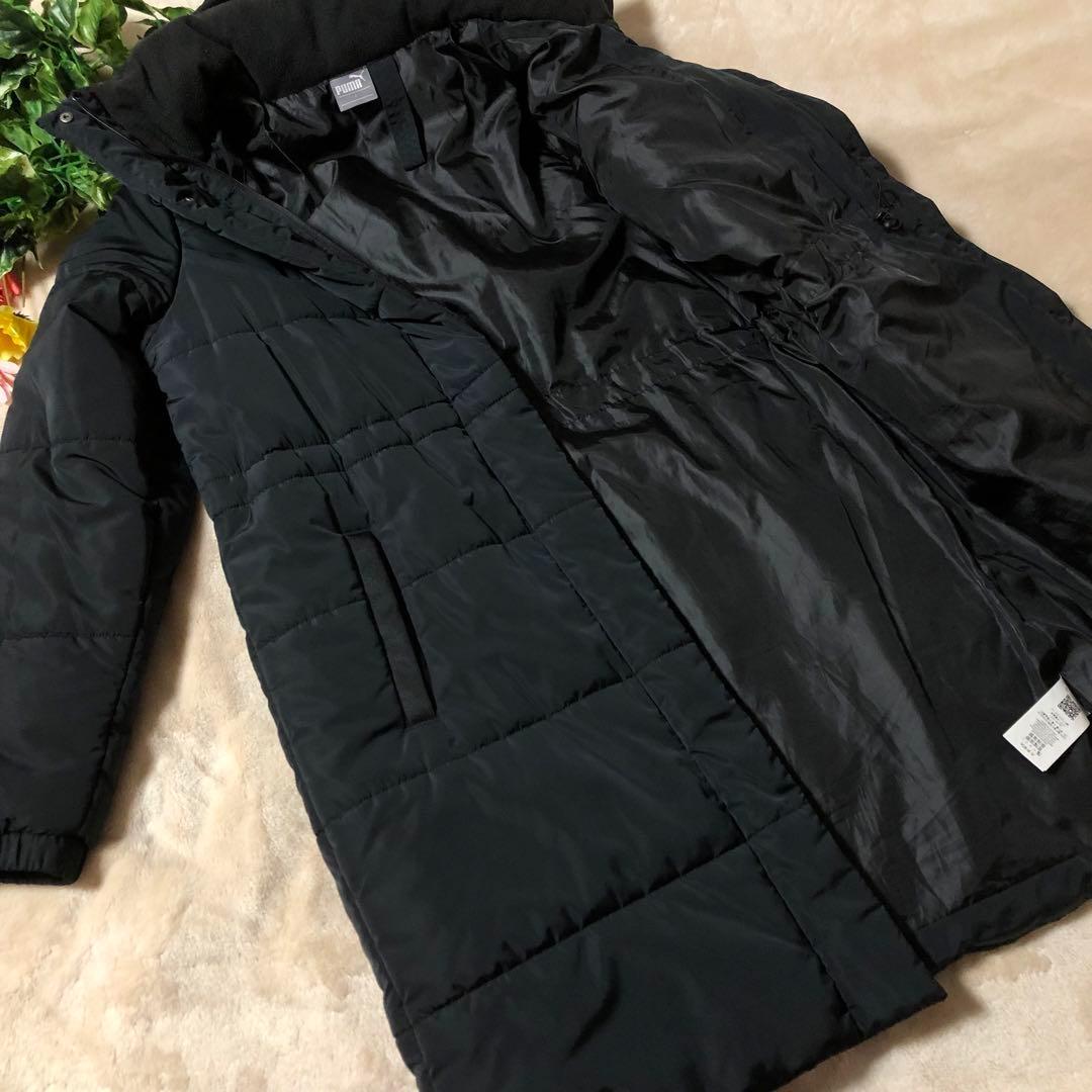 りくれん　極美品　PUMA プーマ　ベンチコート　ロゴ　ブラック　Lサイズ