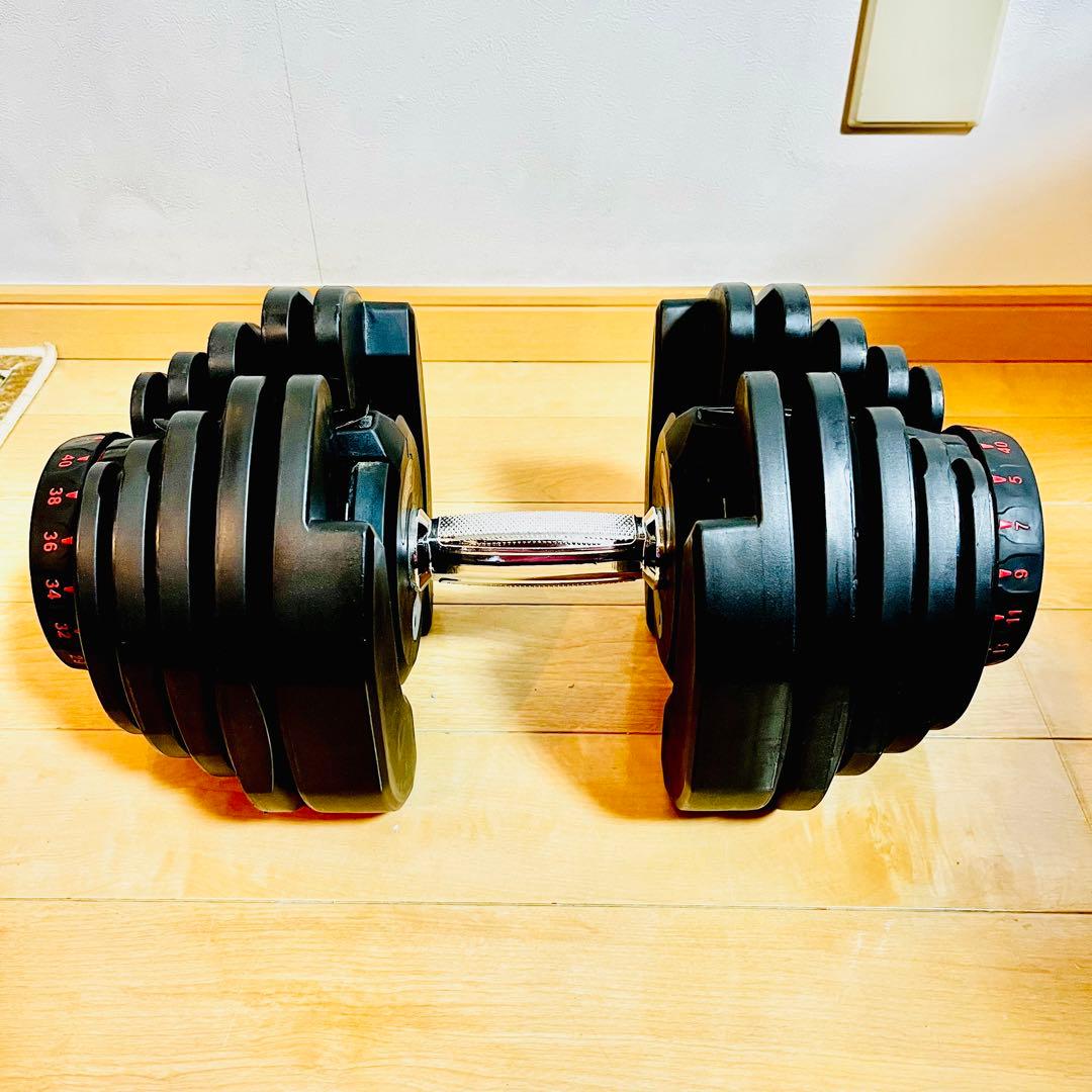 【極美品②】 可変式ダンベル 40kg 17段階調整 ダイヤル式 BARWING