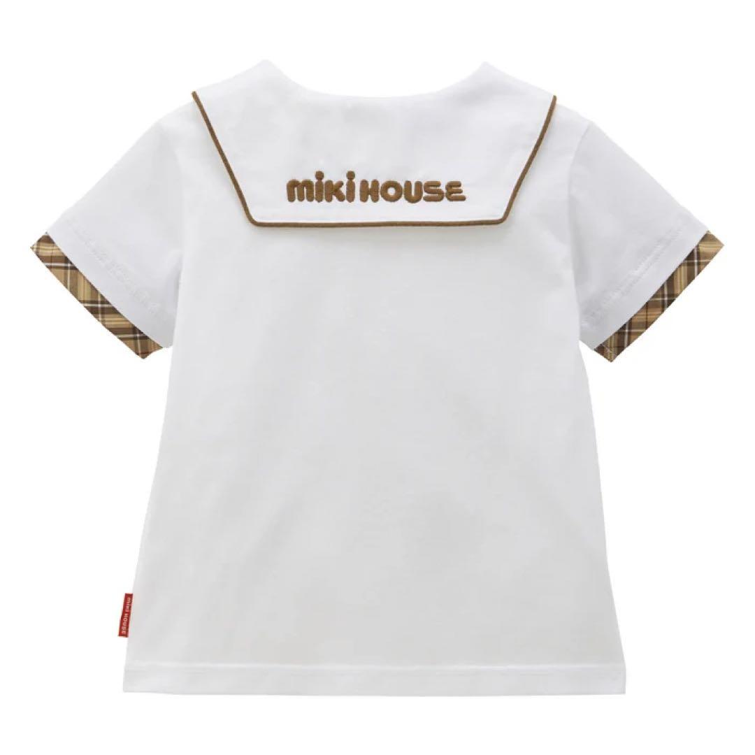 ミキハウス　ベア　半袖Tシャツ　セーラー　ベージュ　90