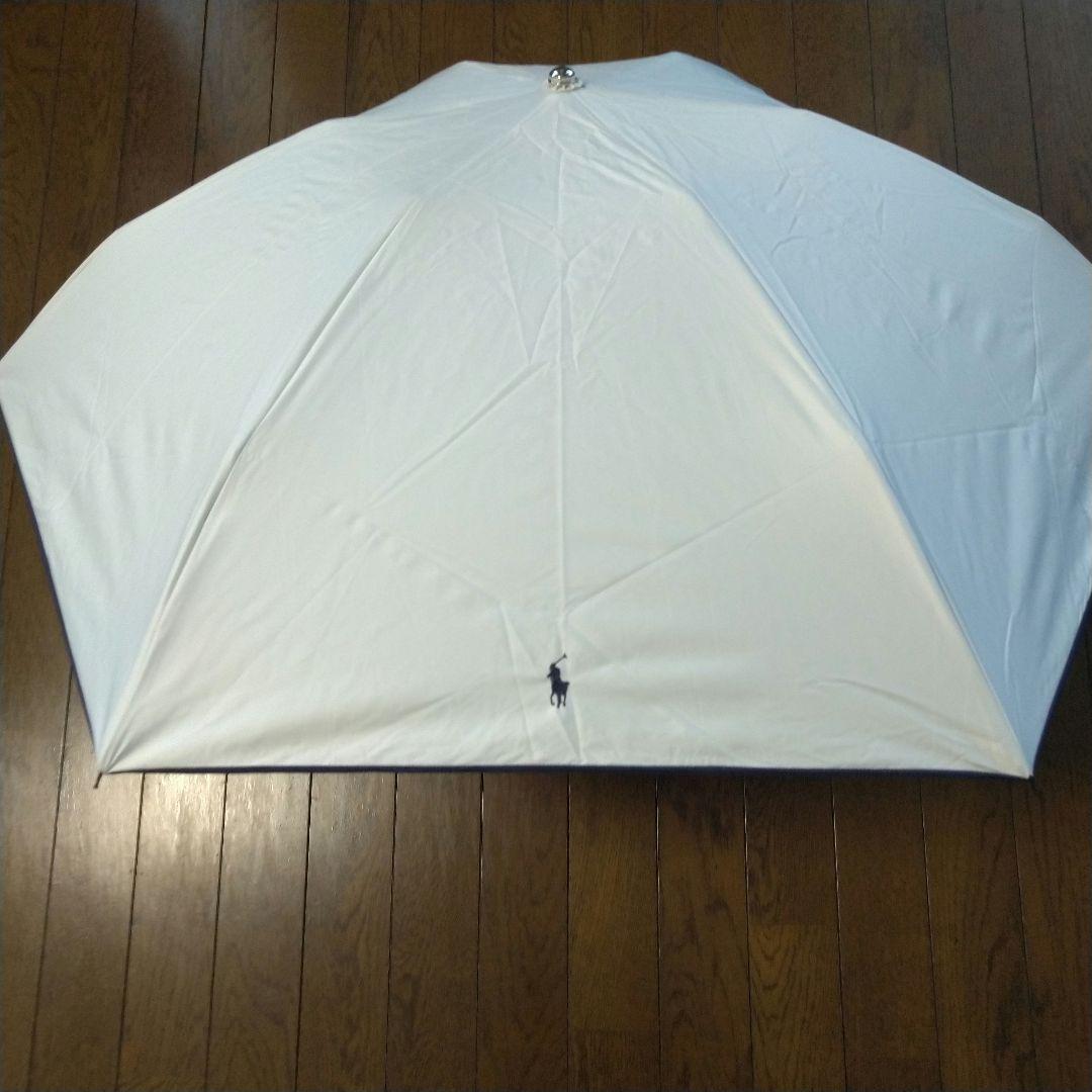 未使用保管品POLOラルフローレン晴雨兼用折り畳み傘白ポロポニー遮蔽遮光遮熱