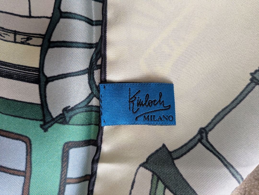【新品未使用】Kinloch キンロック　メトロポリタン柄 シルクスカーフ