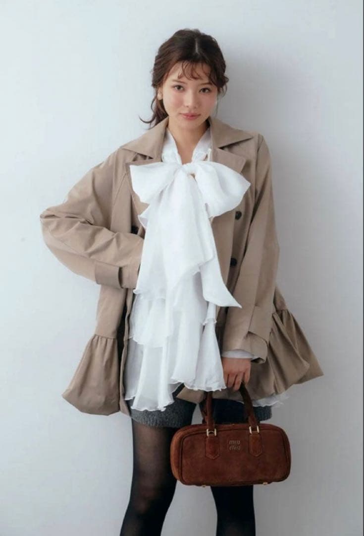 ❥petite＊mi-mi❥SALE ！2点BIGリボンチュニック 白、黒