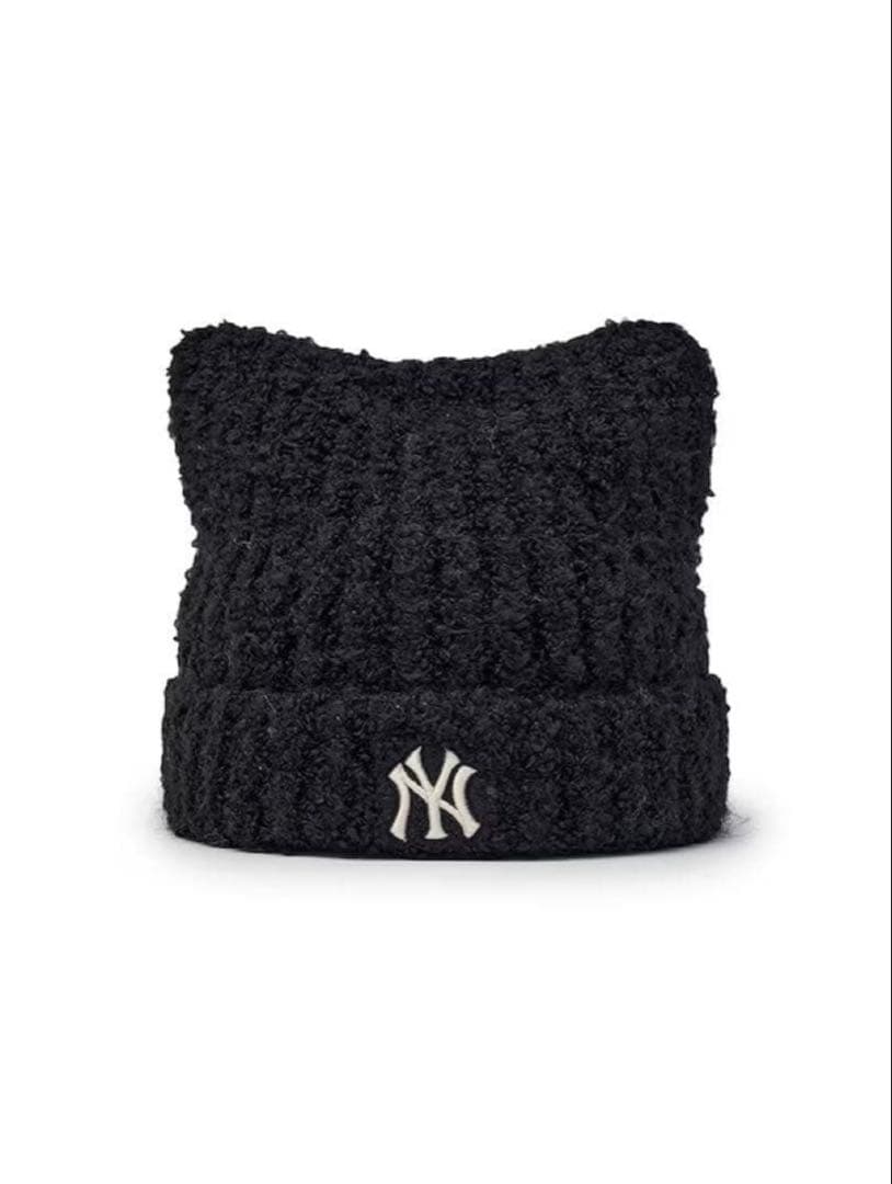 最終値下げ【日本未発売・韓国限定】MLB 猫耳ニット帽 カリナ着用 ブラック
