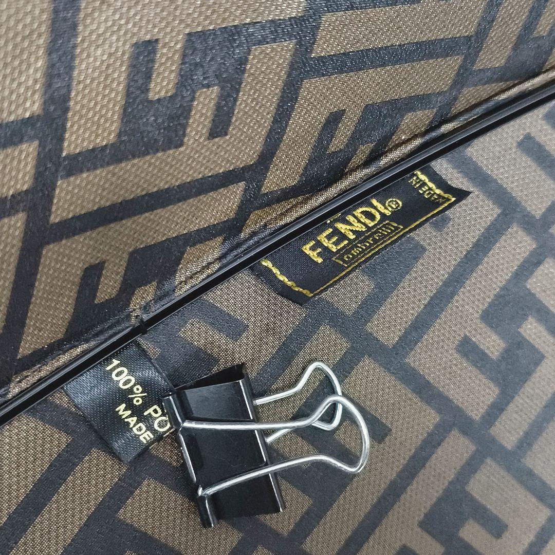 FENDI　フェンディ　長傘　ズッカ柄　総柄　ブラウン