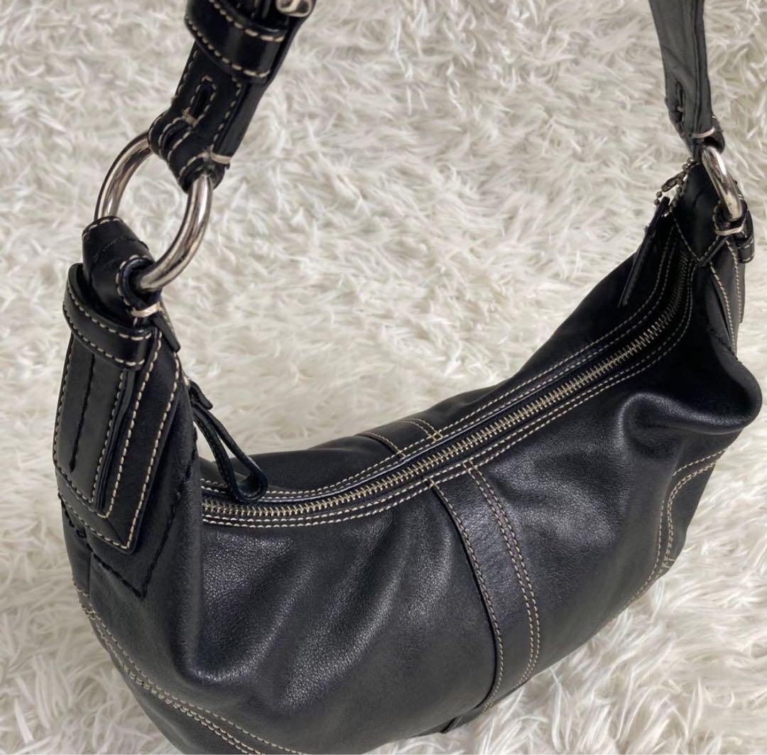 COACH コーチ　ショルダーバッグ レザー　ブラック　ワンショルダー