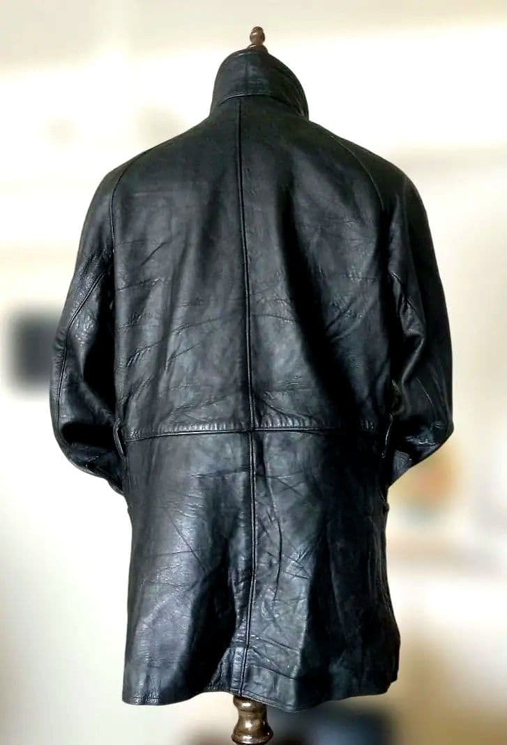 70s Vintage フランス軍 ファイヤーマン レザージャケット カーコート