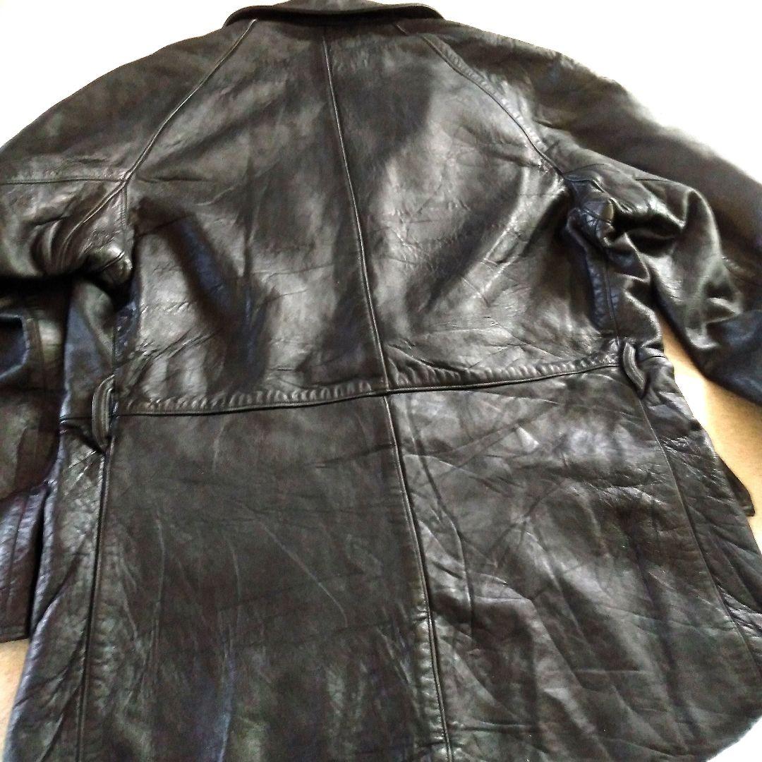 70s Vintage フランス軍 ファイヤーマン レザージャケット カーコート