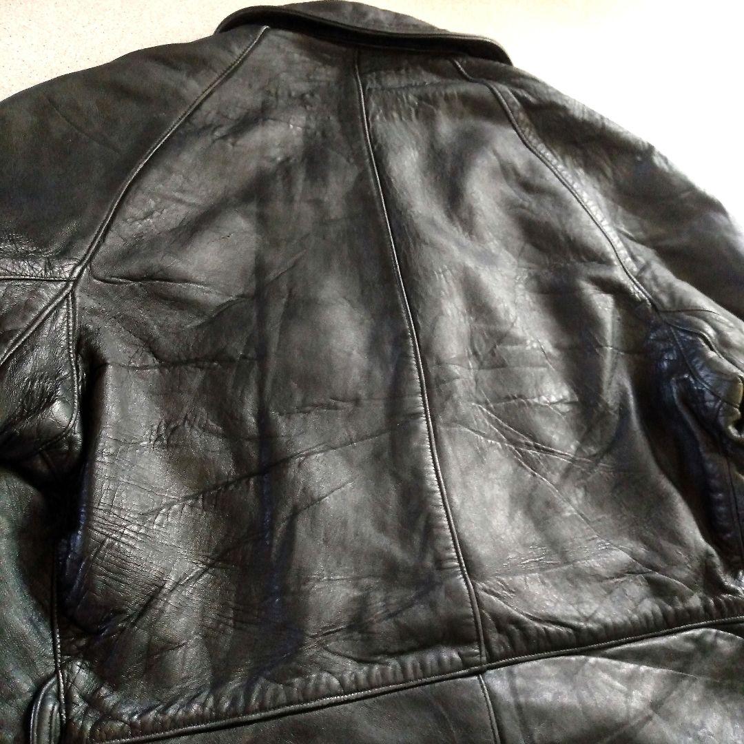 70s Vintage フランス軍 ファイヤーマン レザージャケット カーコート