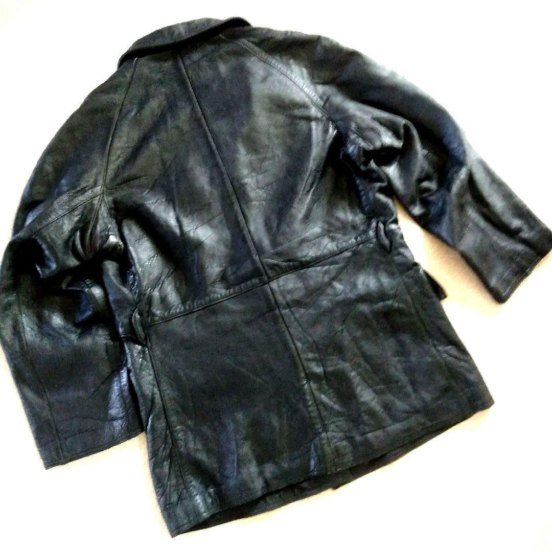 70s Vintage フランス軍 ファイヤーマン レザージャケット カーコート