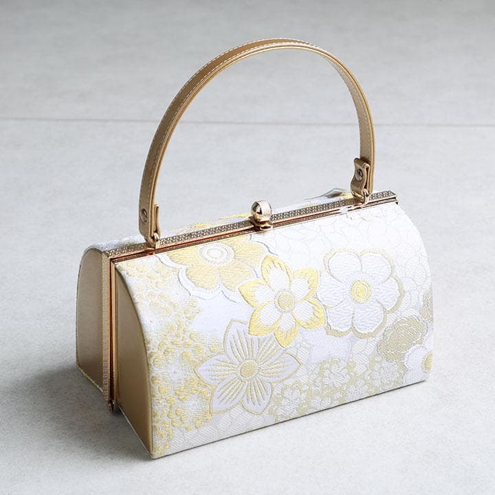 【新品】草履バッグセット モダン草花柄 帯地 草履:23.5cm 03845
