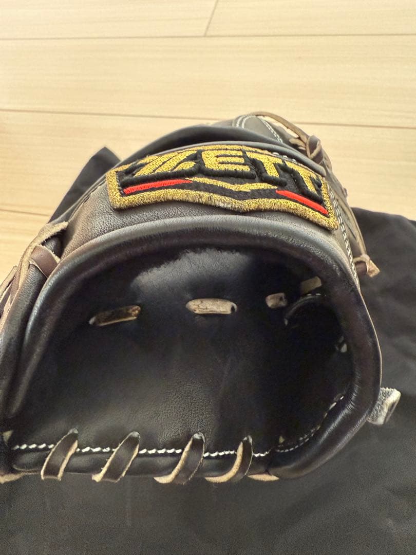 ZETTプロステイタス軟式野球外野グローブ 黒