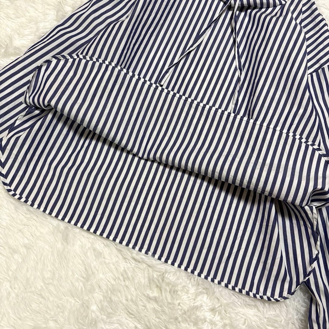 【美品】ミズイロインド♡ストライプ♡フード♡シャツ♡日本製♡トップス♡レディース