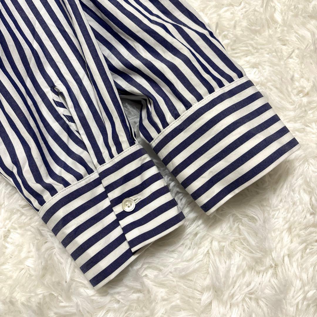 【美品】ミズイロインド♡ストライプ♡フード♡シャツ♡日本製♡トップス♡レディース