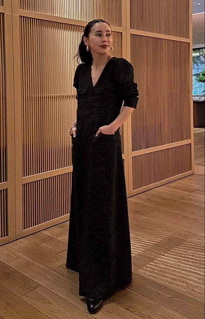 ワンピース AMERI MADORABLE BACK RIBBON TWEED DRESS