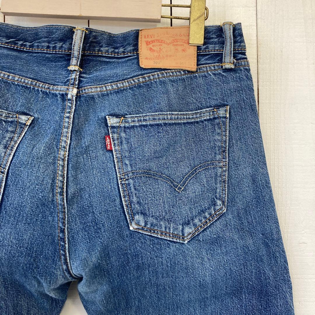 ★送料無料★ Levis 501★霜降り濃紺インディゴ黒カンレザーパッチ★W34