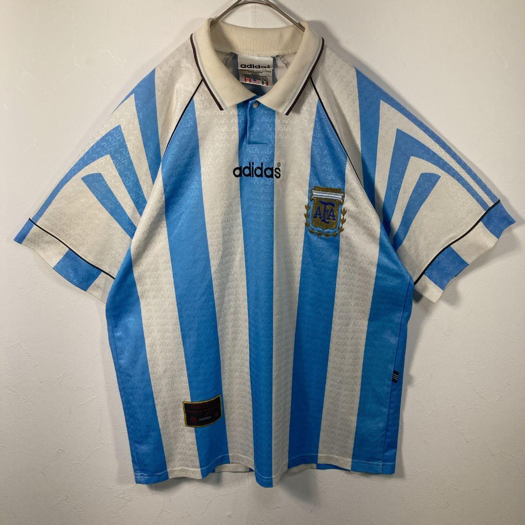 90s adidas アルゼンチン代表 ポロシャツ ユニホーム　L